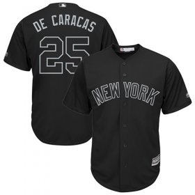 Wholesale Cheap Yankees #25 Gleyber Torres Black \"De Caracas\" Players Weekend Cool Base Stitched MLB Jersey