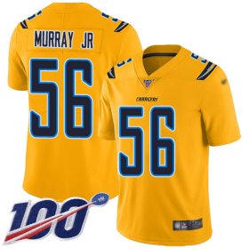 Wholesale Cheap Nike Chargers #56 Kenneth Murray Jr Gold Youth Stitched NFL Limited Inverted Legend 100th Season Jersey