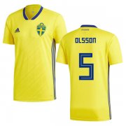 Wholesale Cheap Sweden #5 Olsson Home Kid Soccer Country Jersey