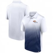 Wholesale Men's Denver Broncos White Navy Iconic Parameter Sublimated Polo