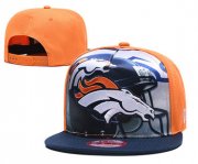 Wholesale Cheap Broncos Team Logo Orange Navy Adjustable Leather Hat TX