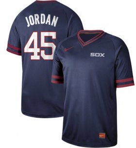 Wholesale Cheap Nike White Sox #45 Michael Jordan Navy Authentic Cooperstown Collection Stitched MLB Jerseys