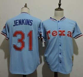 Wholesale Cheap Mitchell And Ness 1981 Rangers #31 Ferguson Jenkins Light Blue Throwback Stitched MLB Jersey
