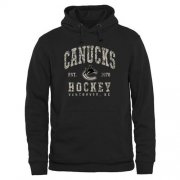 Wholesale Cheap Men's Vancouver Canucks Black Camo Stack Pullover Hoodie