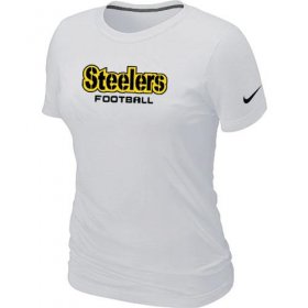 Wholesale Cheap Women\'s Nike Pittsburgh Steelers Sideline Legend Authentic Font T-Shirt White