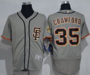 Wholesale Cheap Giants #35 Brandon Crawford Grey Flexbase Authentic Collection Road 2 Stitched MLB Jersey