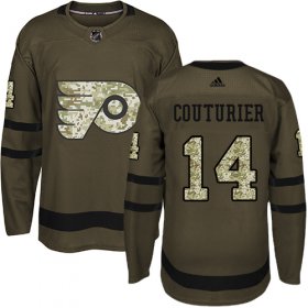 Wholesale Cheap Adidas Flyers #14 Sean Couturier Green Salute to Service Stitched NHL Jersey