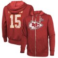 Wholesale Cheap Men's Kansas City Chiefs #15 Patrick Mahomes NFL Red Super Bowl LIV Bound Player Name & Number Full-Zip Hoodie