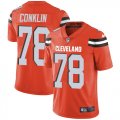 Wholesale Cheap Nike Browns #78 Jack Conklin Orange Alternate Men's Stitched NFL Vapor Untouchable Limited Jersey