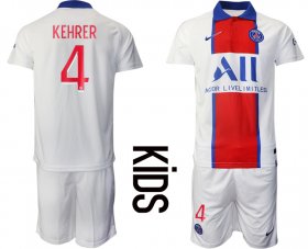 Wholesale Cheap Youth 2020-2021 club Paris St German away 4 white Soccer Jerseys