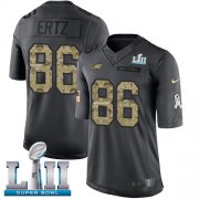 Wholesale Cheap Nike Eagles #86 Zach Ertz Black Super Bowl LII Men's Stitched NFL Limited 2016 Salute To Service Jersey
