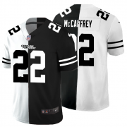 Cheap Carolina Panthers #22 Christian McCaffrey Men's Black V White Peace Split Nike Vapor Untouchable Limited NFL Jersey
