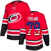 Wholesale Cheap Adidas Hurricanes #79 Michael Ferland Red Home Authentic USA Flag Stitched NHL Jersey