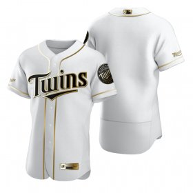 Wholesale Cheap Minnesota Twins Blank White Nike Men\'s Authentic Golden Edition MLB Jersey