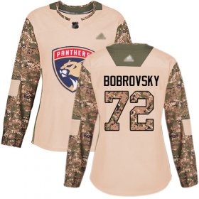 Wholesale Cheap Adidas Panthers #72 Sergei Bobrovsky Camo Authentic 2017 Veterans Day Women\'s Stitched NHL Jersey