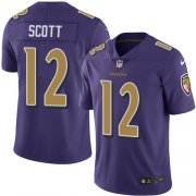 Wholesale Cheap Nike Ravens #12 Jaleel Scott Purple Men's Stitched NFL Limited Rush Jersey