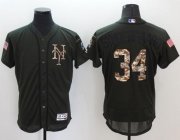 Wholesale Cheap Mets #34 Noah Syndergaard Green Flexbase Authentic Collection Salute to Service Stitched MLB Jersey
