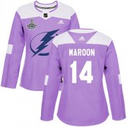 Cheap Adidas Lightning #14 Pat Maroon Purple Authentic Fights Cancer Women's 2020 Stanley Cup Champions Stitched NHL Jersey