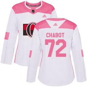Wholesale Cheap Adidas Senators #72 Thomas Chabot White/Pink Authentic Fashion Women\'s Stitched NHL Jersey