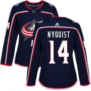Wholesale Cheap Adidas Blue Jackets #14 Gustav Nyquist Navy Blue Home Authentic Women's Stitched NHL Jersey