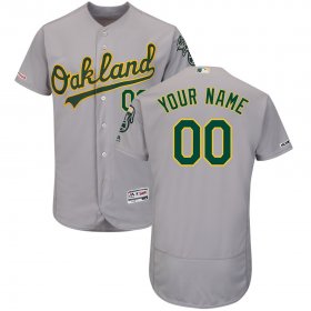 Wholesale Cheap Oakland Athletics Majestic Road Flex Base Authentic Collection Custom Jersey Gray