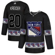 Wholesale Cheap Adidas Rangers #20 Chris Kreider Black Authentic Team Logo Fashion Stitched NHL Jersey