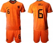 Wholesale Cheap Men 2020-2021 European Cup Netherlands home orange 6 Nike Soccer Jersey