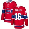 Wholesale Cheap Adidas Canadiens #16 Henri Richard Red Home Authentic Stitched NHL Jersey