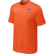 Wholesale Cheap Nike USA 2014 World Small Logo Soccer T-Shirt Orange