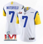 Wholesale Cheap Men's Los Angeles Rams #7 Bob Waterfield 2022 White Super Bowl LVI Vapor Limited Stitched Jersey