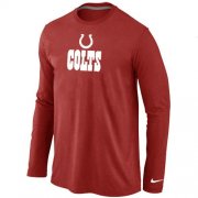 Wholesale Cheap Nike Indianapolis Colts Authentic Logo Long Sleeve NFL T-Shirt Red