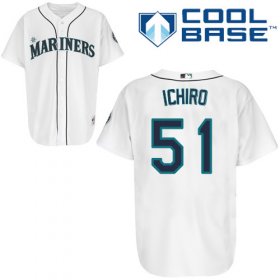 Wholesale Cheap Mariners #51 Ichiro Suzuki White Cool Base Stitched MLB Jersey