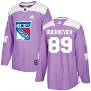 Wholesale Cheap Adidas Rangers #89 Pavel Buchnevich Purple Authentic Fights Cancer Stitched NHL Jersey
