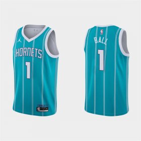 Wholesale Cheap Men\'s Charlotte Hornets #1 LaMelo Ball 2022-23 Teal Icon Edition Stitched Basketball Jersey