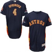 Wholesale Cheap Astros #4 George Springer Navy Blue FlexBase Authentic 2018 Gold Program Cool Base Stitched MLB Jersey