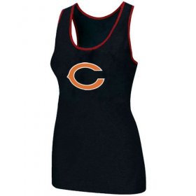 Wholesale Cheap Women\'s Nike Chicago Bears Big Logo Tri-Blend Racerback Stretch Tank Top Black