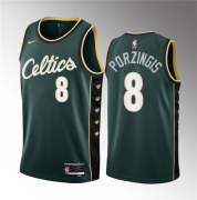 Wholesale Cheap Men's Boston Celtics #8 Kristaps Porzingis Green2023 Draft City Edition Stitched Basketball Jersey