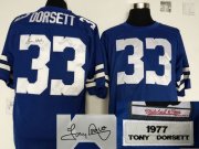 Wholesale Cheap Mitchell And Ness Autographed Cowboys #33 Tony Dorsett Blue Throwback Stitched NFL Jersey