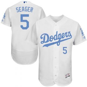 Wholesale Cheap Dodgers #5 Corey Seager White Flexbase Authentic Collection Father\'s Day Stitched MLB Jersey