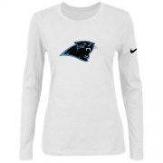 Wholesale Cheap Women's Nike Carolina Panthers Of The City Long Sleeve Tri-Blend NFL T-Shirt White