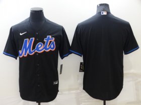 Wholesale Cheap Men\'s New York Mets Blank Black Stitched MLB Cool Base Nike Jersey