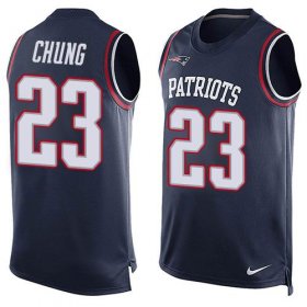 Wholesale Cheap Nike Patriots #23 Patrick Chung Navy Blue Team Color Men\'s Stitched NFL Limited Tank Top Jersey