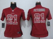 Wholesale Cheap Nike Cardinals #21 Patrick Peterson Red Team Color Women's Stitched NFL Elite Strobe Jersey