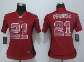 Wholesale Cheap Nike Cardinals #21 Patrick Peterson Red Team Color Women\'s Stitched NFL Elite Strobe Jersey