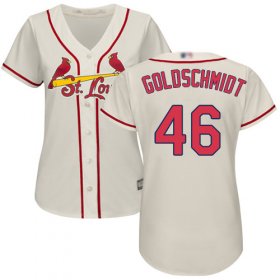 Wholesale Cheap Cardinals #46 Paul Goldschmidt Cream Alternate Women\'s Stitched MLB Jersey