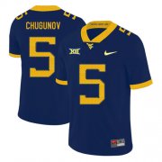 Wholesale Cheap West Virginia Mountaineers 5 Chris Chugunov Navy College Football Jersey
