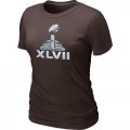 Wholesale Cheap Women's NFL Super Bowl XLVII Logo T-Shirt Brown