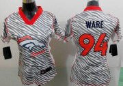 Wholesale Cheap Nike Broncos #94 DeMarcus Ware Zebra Women's Stitched NFL Elite Jersey