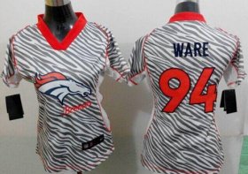 Wholesale Cheap Nike Broncos #94 DeMarcus Ware Zebra Women\'s Stitched NFL Elite Jersey