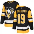 Wholesale Cheap Adidas Penguins #19 Derick Brassard Black Home Authentic Stitched NHL Jersey